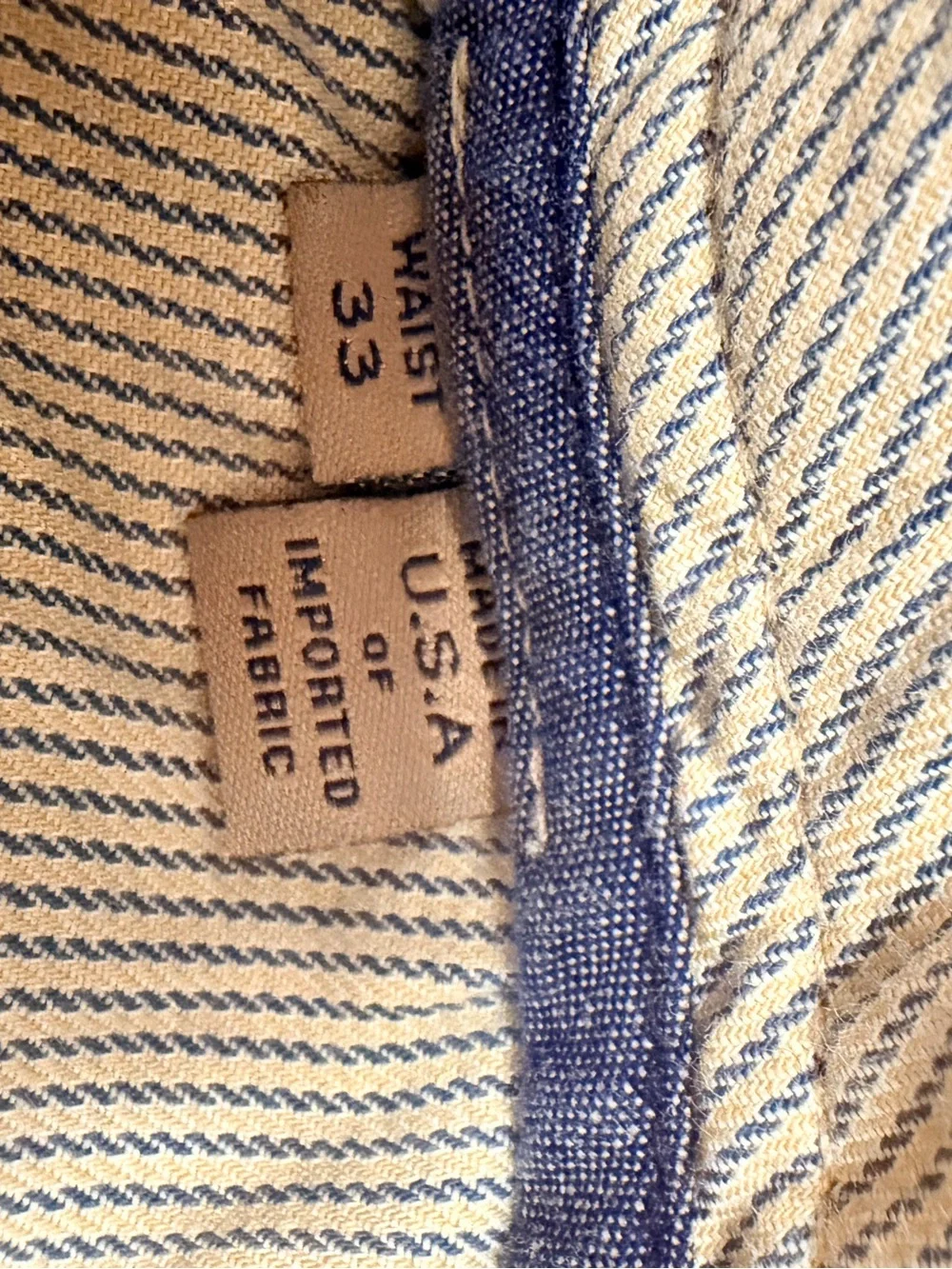 Bills Khakis tan corduroy flat front pants